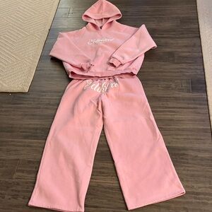 Edikted Pink Hoodie and Sweatpants Set